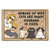 Beware Of Wife Cats Are Shady Husband Is Cool Funny Cartoon Cat - Gift For Cat Lovers, Couples - Personalized Doormat