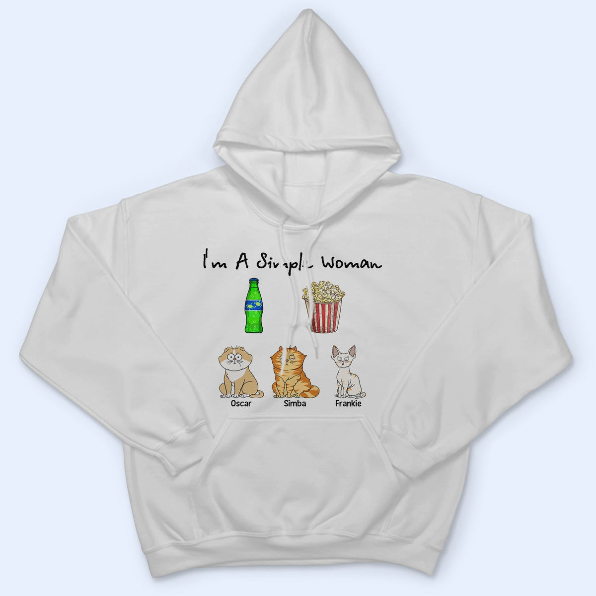 I'm A Simple Woman Funny Cartoon Cat - Gift For Cat Lovers - Personalized T Shirt