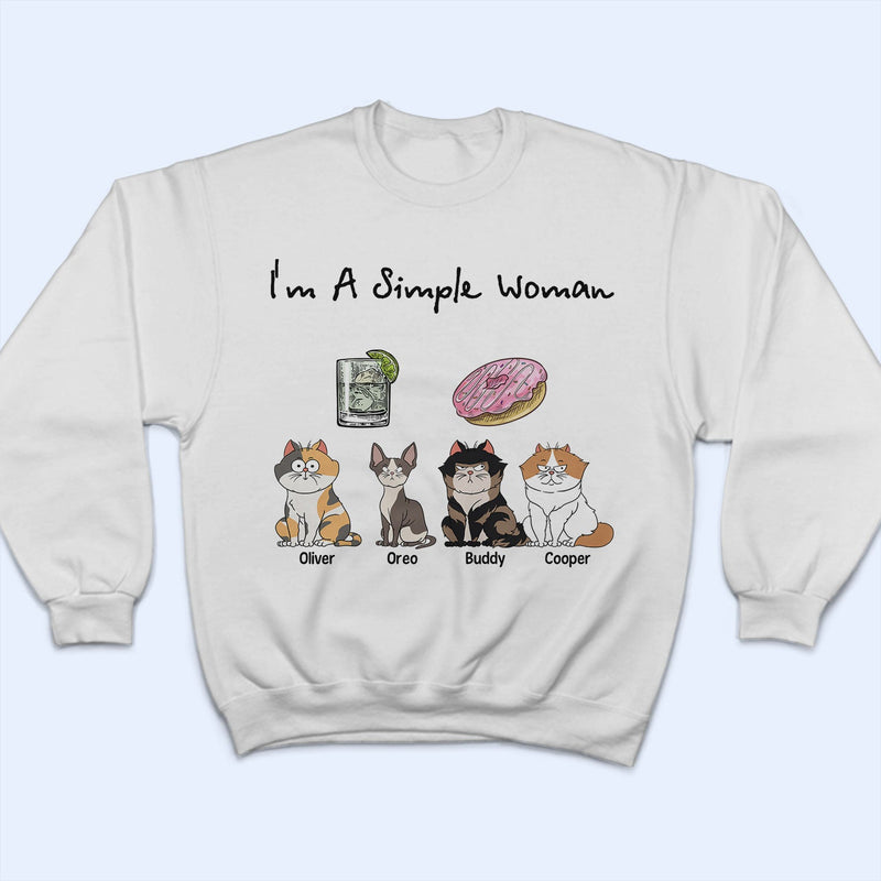 I'm A Simple Woman Funny Cartoon Cat - Gift For Cat Lovers - Personalized T Shirt