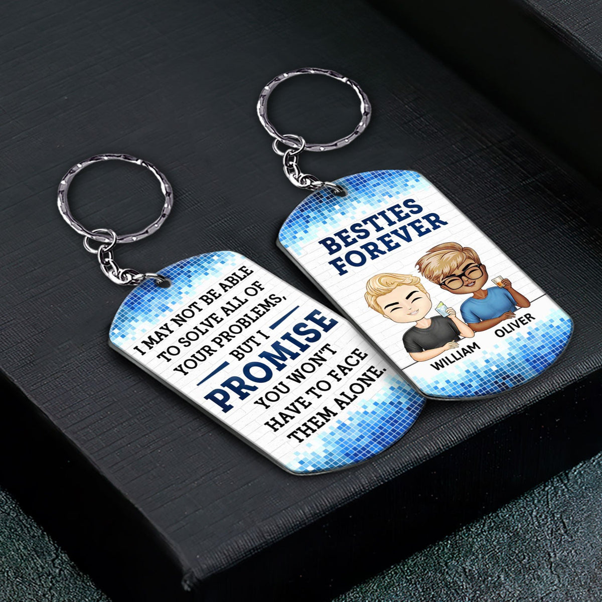 You Won't Have To Face Them Alone - Funny, Anniversary, Birthday Gifts For Besties, Colleagues, Siblings - Personalized Aluminum Keychain