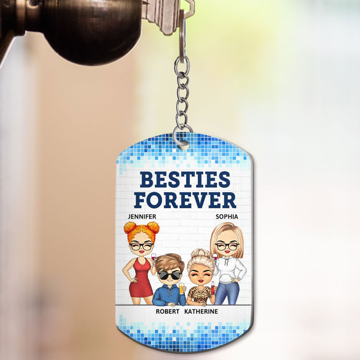 You Won't Have To Face Them Alone - Funny, Anniversary, Birthday Gifts For Besties, Colleagues, Siblings - Personalized Aluminum Keychain