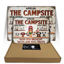 Hope You Brought Alcohol And Dog Treats Funny Cartoon Dog - Backyard Sign, Gift For Couples - Personalized Classic Metal Signs