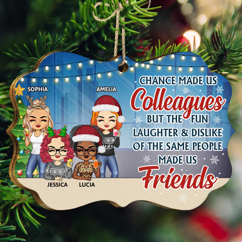 You Are The Reason I Don't Punch People At Work - Christmas Gifts For Colleagues, Coworker, Besties - Personalized Medallion Wooden Ornament