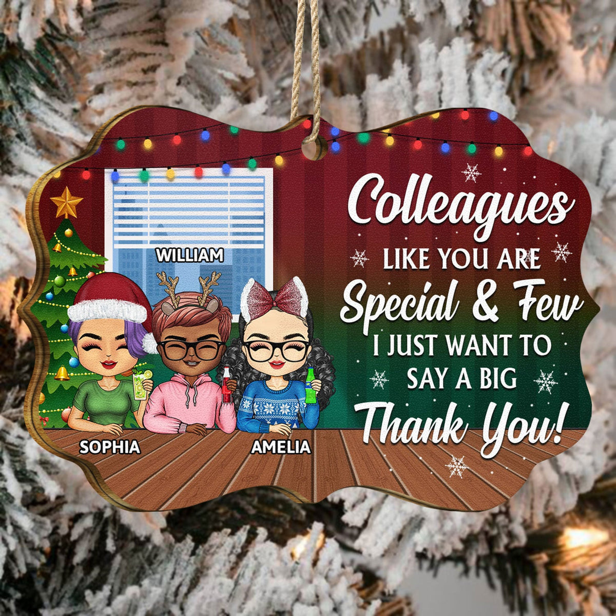 Tu es la raison pour laquelle je ne frappe pas les gens au travail Vert - Cadeaux de Noël pour collègues, collaborateurs, meilleurs amis - Ornement en bois médaillon personnalisé