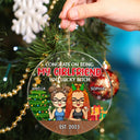 Congrats On Being My Husband Chibi - Christmas Gift For Couples, Family - Personalized Circle Acrylic Ornament