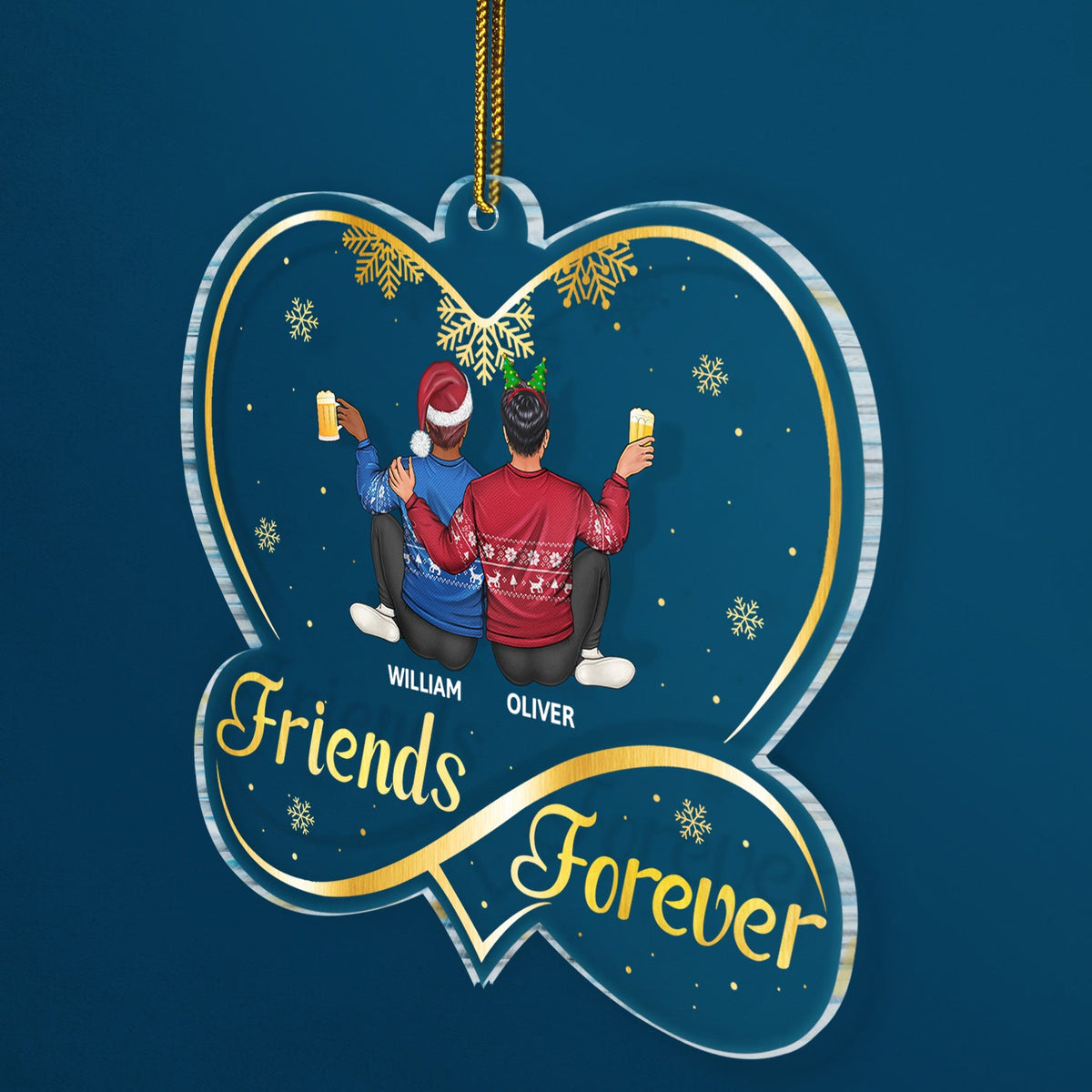 Besties Forever - Cadeaux de Noël pour meilleures amies et sœurs - Décoration acrylique personnalisée