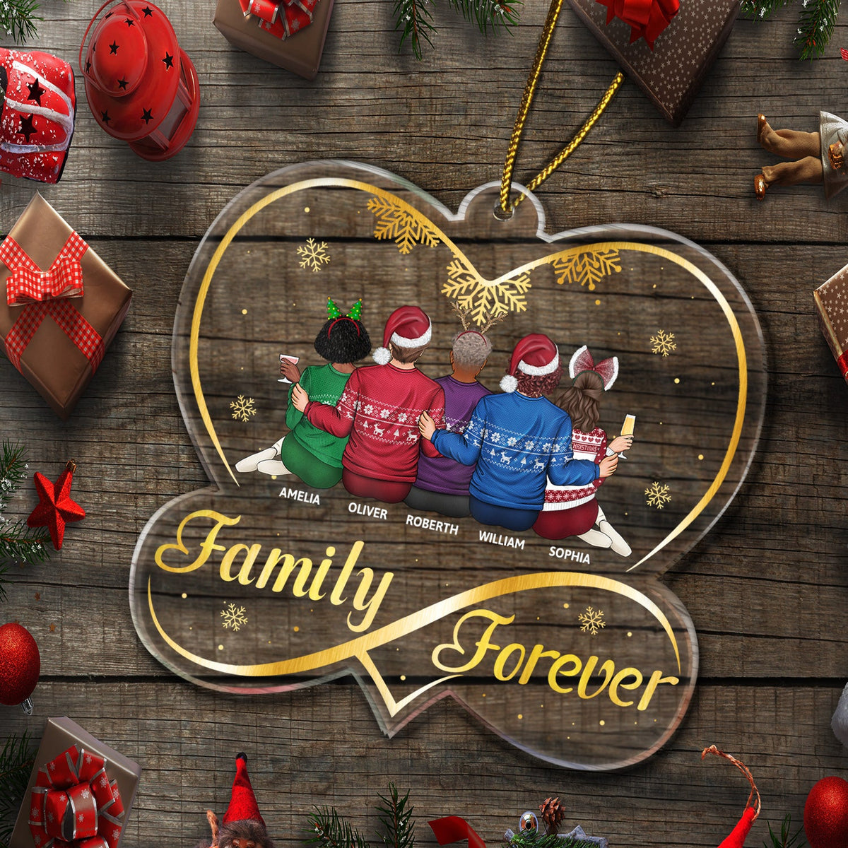Besties Forever - Christmas Gifts For Best Friends, Sisters - Personalized Custom Shaped Acrylic Ornament