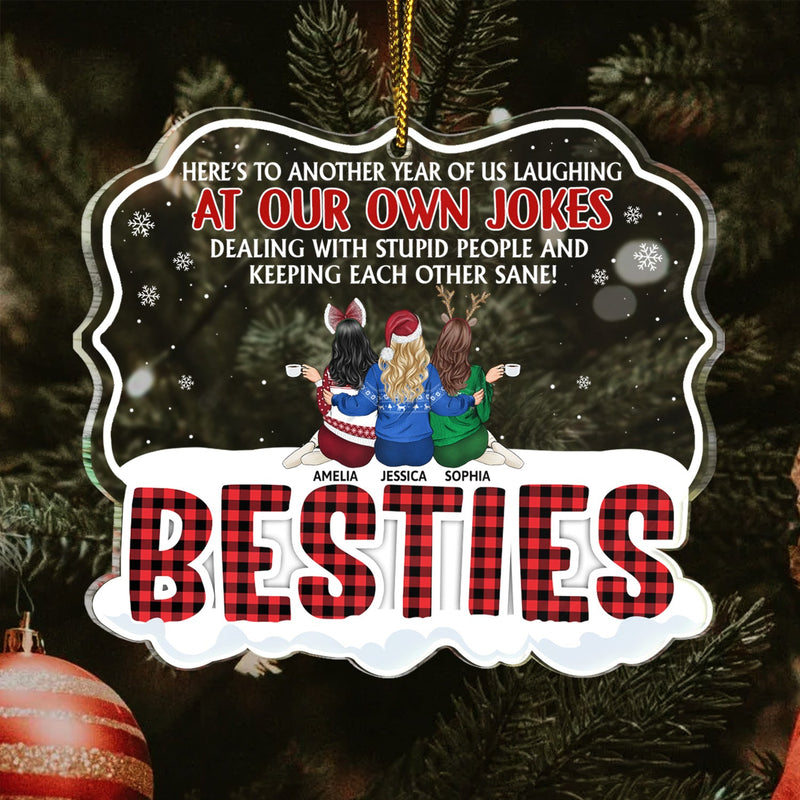 Here's To Another Year Of Us - Christmas Gifts For Besties, Best Friends - Personalized Custom Shaped Acrylic Ornament