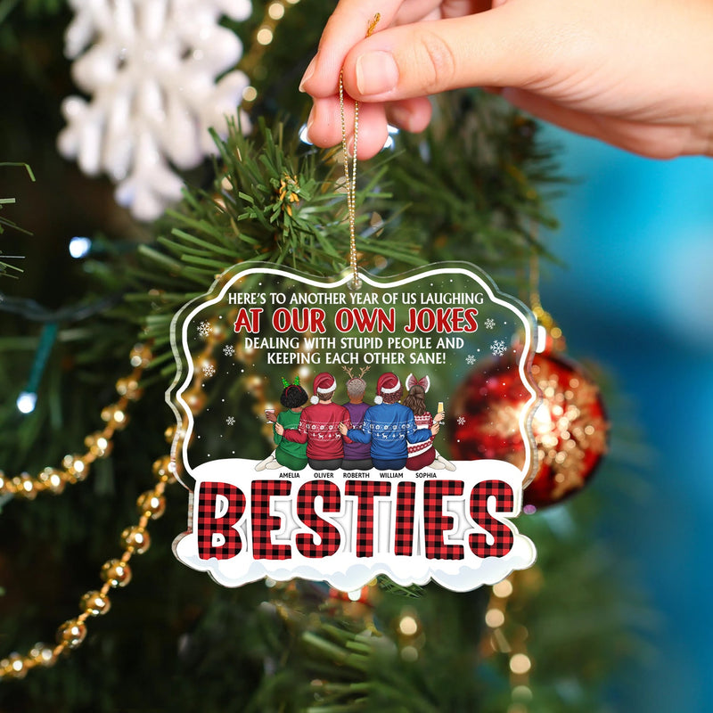 Here's To Another Year Of Us - Christmas Gifts For Besties, Best Friends - Personalized Custom Shaped Acrylic Ornament