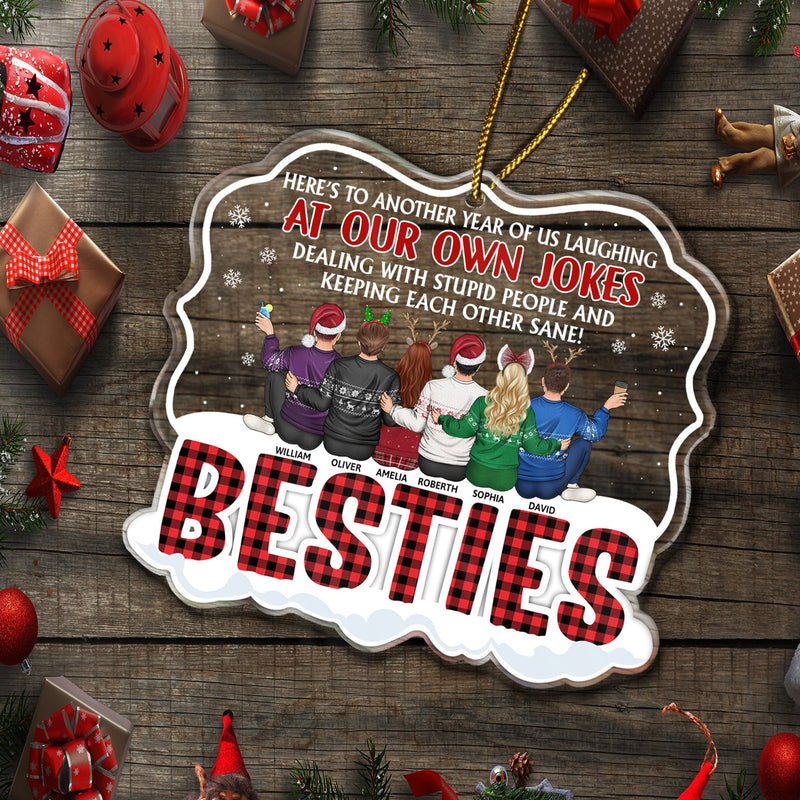 Here's To Another Year Of Us - Christmas Gifts For Besties, Best Friends - Personalized Custom Shaped Acrylic Ornament