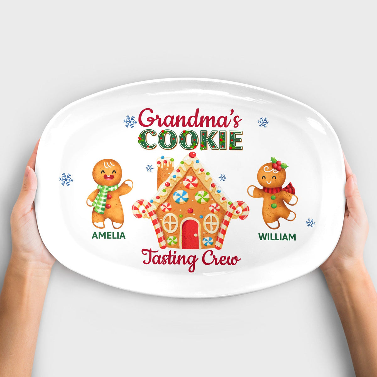 Grandma's Cookie Tasting Crew - Christmas, Loving Gift For Mom, Grandma, Grandparents, Family - Personalized Plate