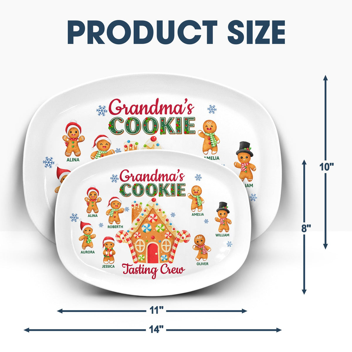 Grandma's Cookie Tasting Crew - Christmas, Loving Gift For Mom, Grandma, Grandparents, Family - Personalized Plate