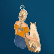 Animal de compagnie câlin - Cadeau de Noël pour les amoureux des chiens et des chats - Décoration acrylique découpée personnalisée