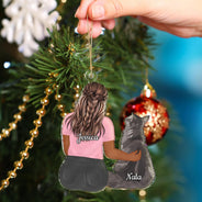 Animal de compagnie câlin - Cadeau de Noël pour les amoureux des chiens et des chats - Décoration acrylique découpée personnalisée