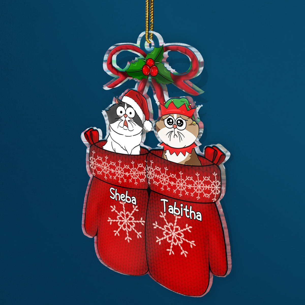 Wool Gloves - Christmas Gift For Dog Lovers, Cat Lovers - Personalized Cutout Acrylic Ornament