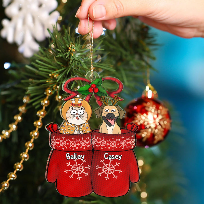 Wool Gloves - Christmas Gift For Dog Lovers, Cat Lovers - Personalized Cutout Acrylic Ornament
