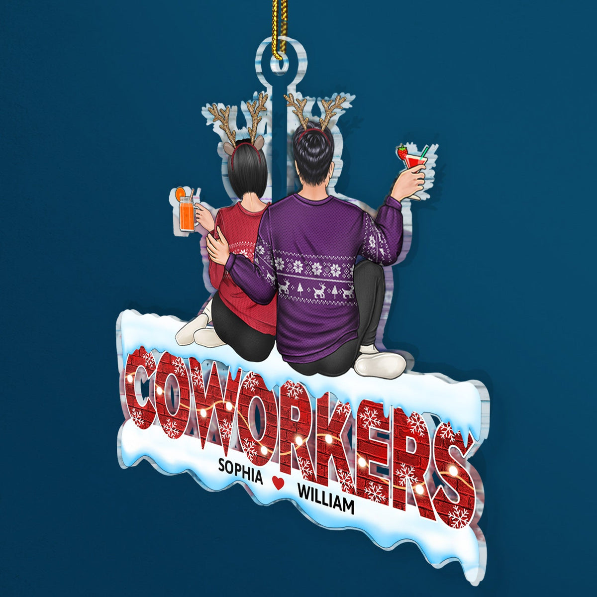 Sistas - Anniversary, Christmas Gift For Sisters, Besties, Siblings, Family - Personalized Cutout Acrylic Ornament