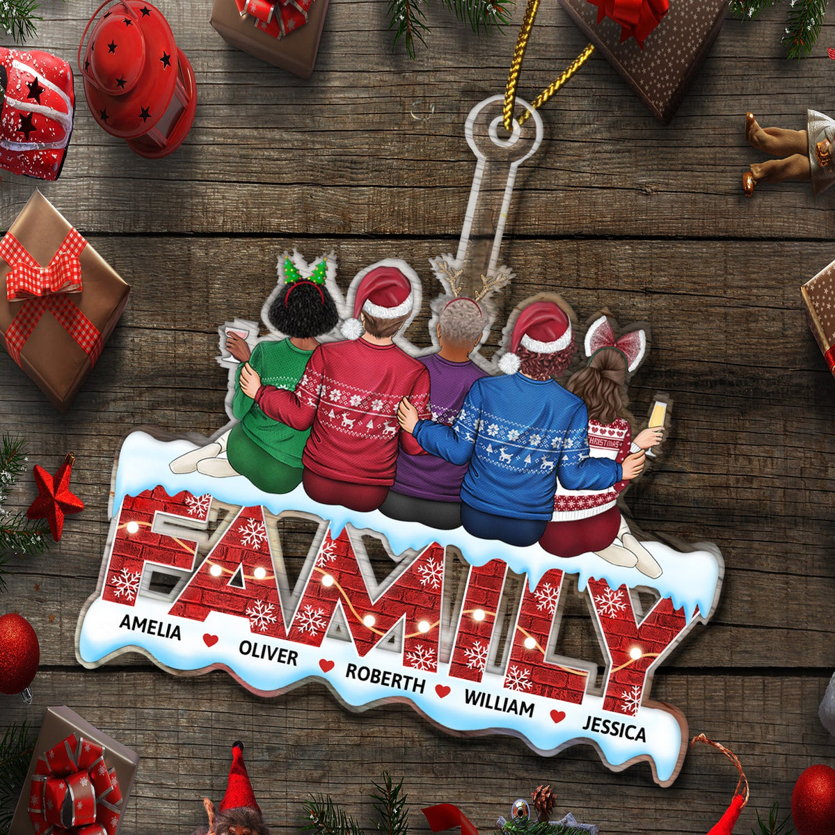 Sistas - Anniversary, Christmas Gift For Sisters, Besties, Siblings, Family - Personalized Cutout Acrylic Ornament