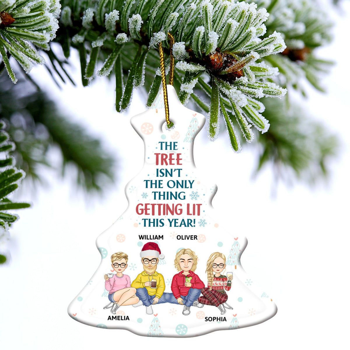 L'arbre n'est pas la seule chose qui s'allume - Cadeau de Noël pour meilleur ami, frère, collègue, meilleur ami - Ornement d'arbre en céramique personnalisé