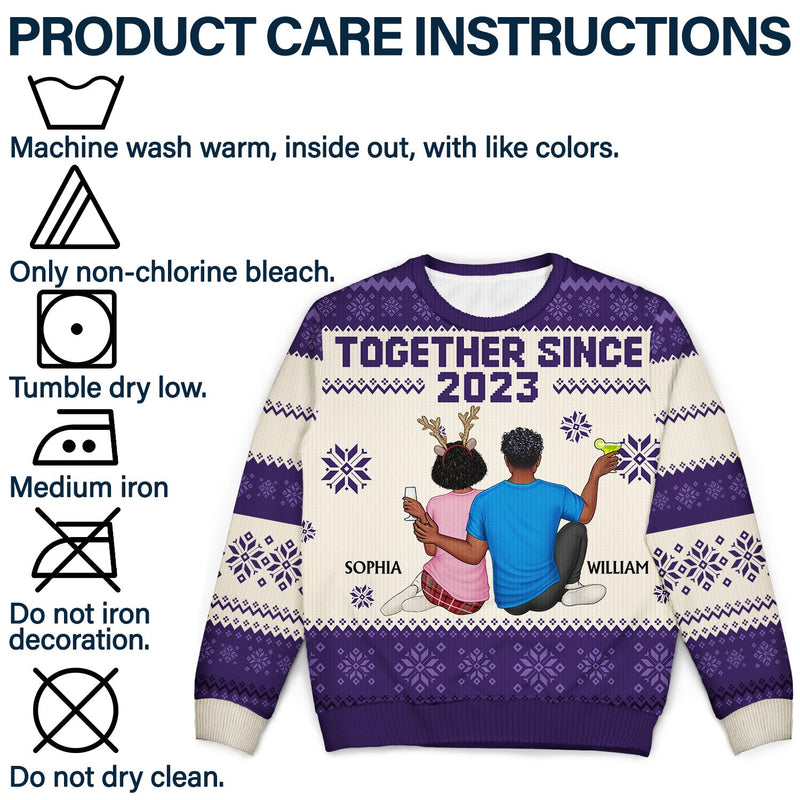 Ensemble depuis - Cadeau de Noël pour couples, mari, femme - Pull moche unisexe personnalisé