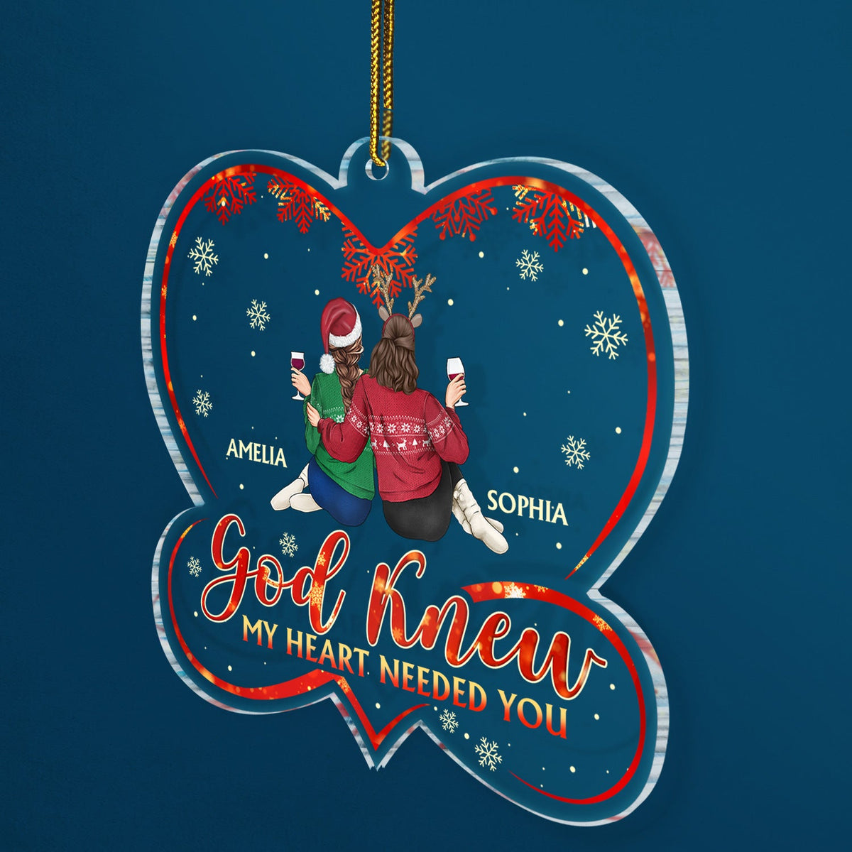 God Knew My Heart Needed You - Christmas Gift For Couples, Husband, Wife - Personalized Custom Shaped Acrylic Ornament