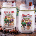 You And Me And The Dogs - Christmas Gift For Couple, Cat, Dog, Pet Lover - Personalized Mason Jar Cup With Straw