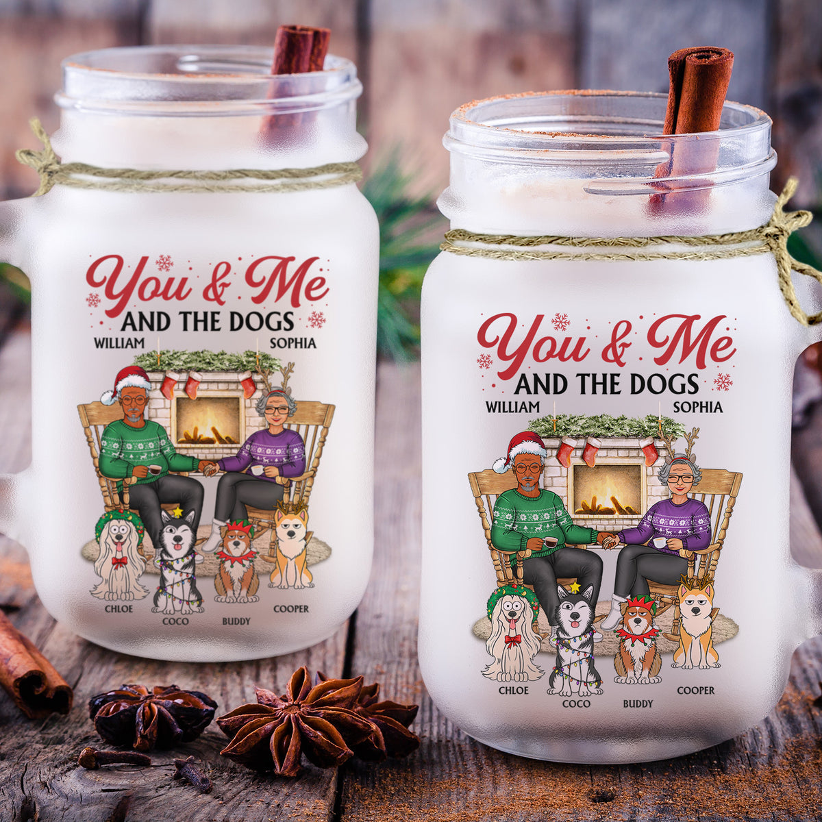 Together Since Couples - Personalized Mason Jar Cup With Straw
