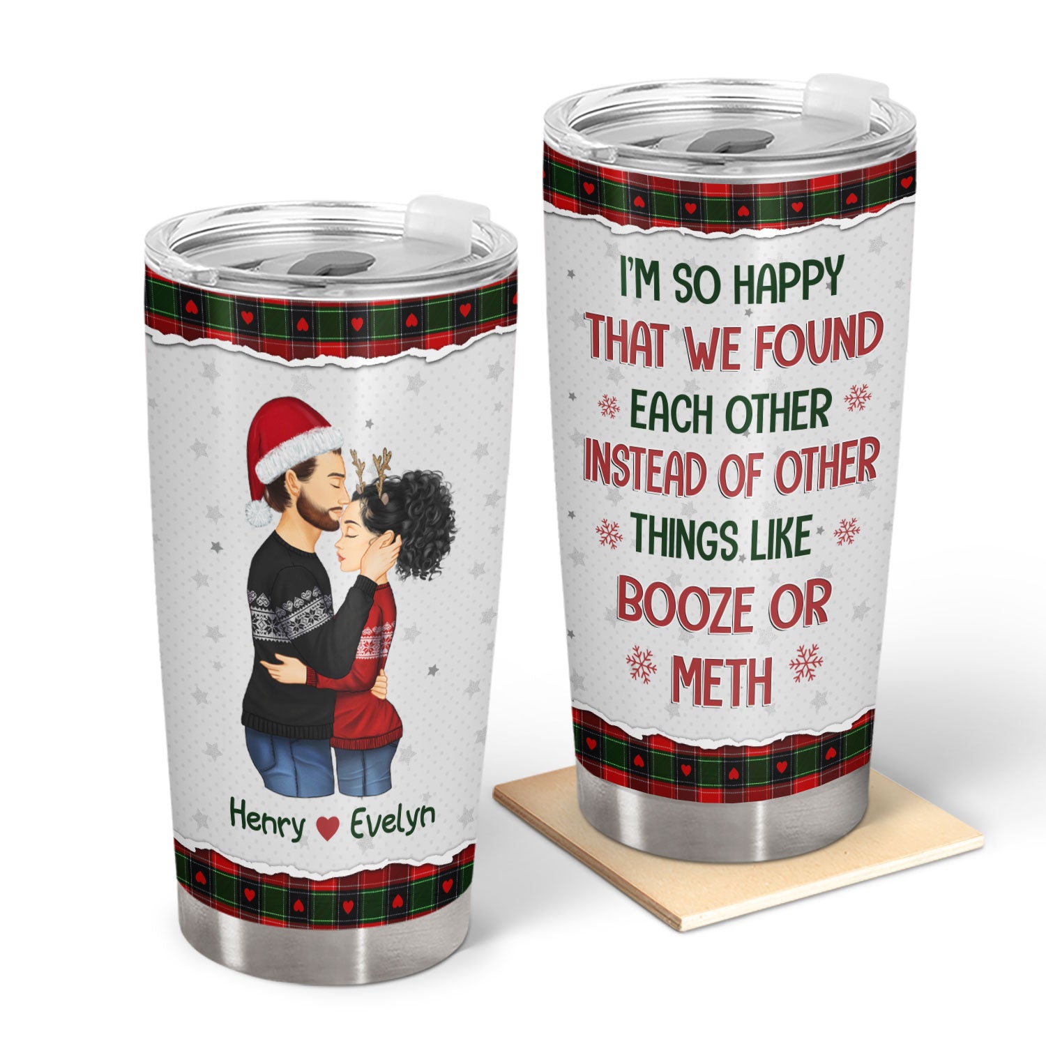 I'm So Happy That We Found Each Other - Christmas, Anniversary Gift For Couple, Spouse, Husband, Wife - Personalized Tumbler