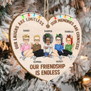 Our Friendship Is Endless - Christmas Gifts For Besties, Best Friends - Personalized Custom Shaped Wooden Ornament