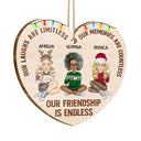 Our Friendship Is Endless - Christmas Gifts For Besties, Best Friends - Personalized Custom Shaped Wooden Ornament