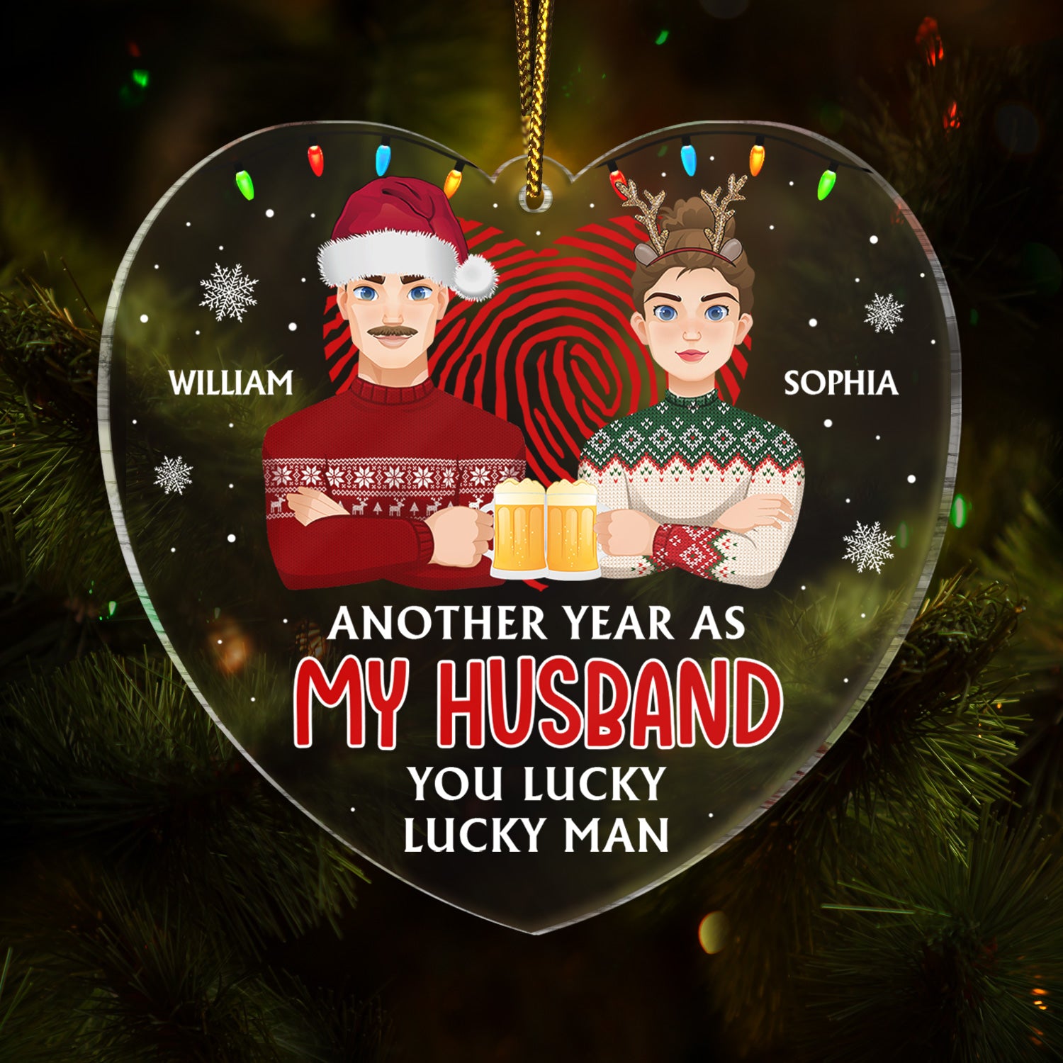Another Year As My Husband - Anniversary, Christmas Gift For Couples, Husband, Wife - Personalized Custom Shaped Acrylic Ornament