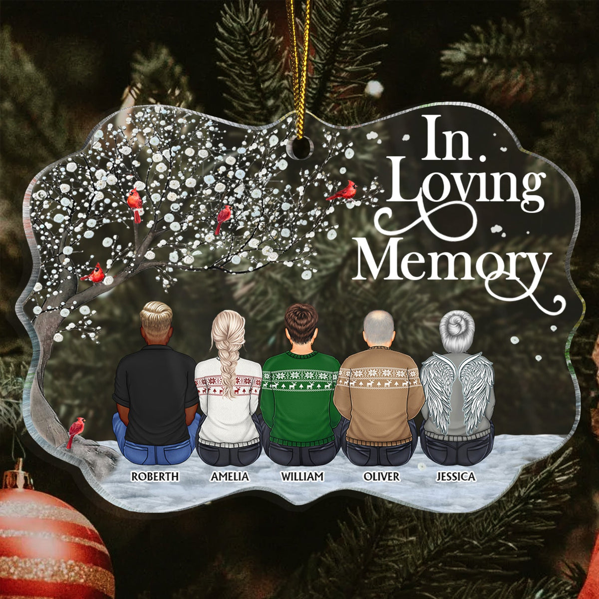We're Always With You - Christmas, Memorial Gift For Family, Friends - Personalized Medallion Acrylic Ornament