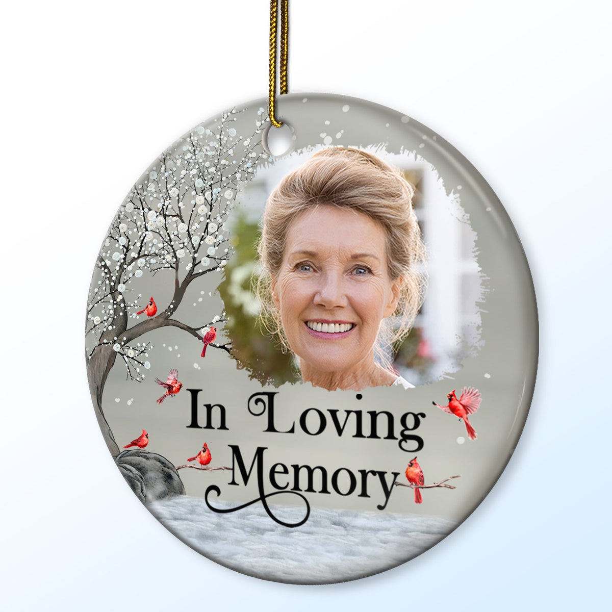 Custom Photo I'm Always With You - Christmas, Memorial Gift For Family, Friends - Personalized Circle Ceramic Ornament