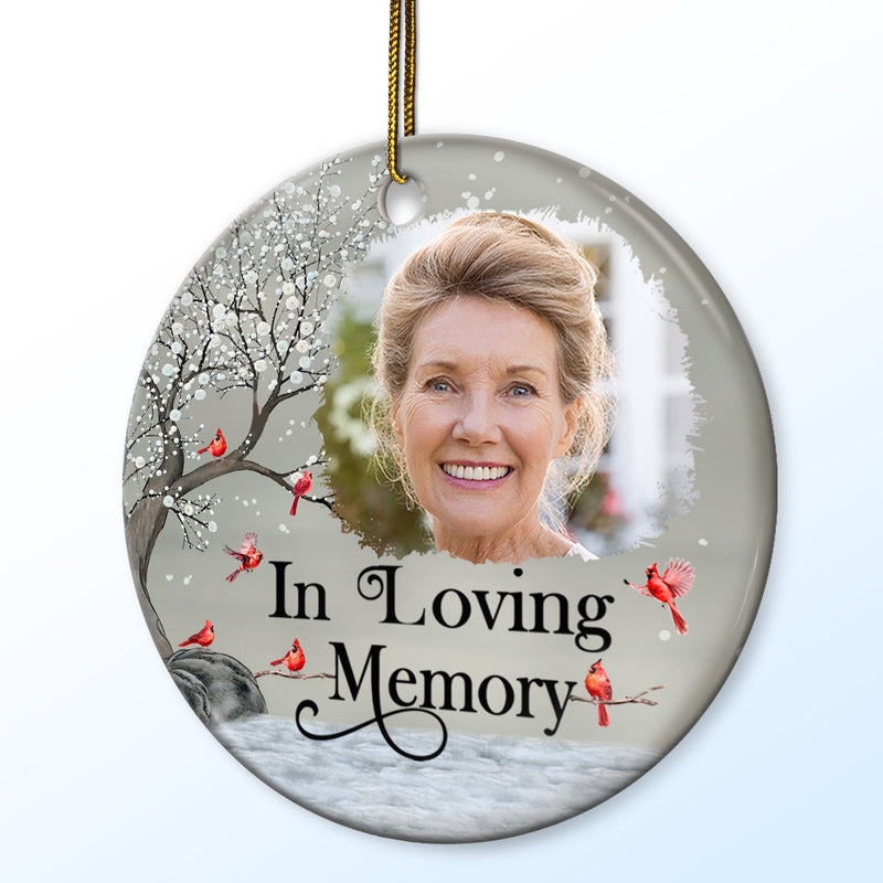 Custom Photo I'm Always With You - Christmas, Memorial Gift For Family, Friends - Personalized Circle Ceramic Ornament