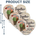 Ensemble depuis bras dessus bras dessous - Cadeau d'anniversaire pour couples, mari, femme - Oreiller personnalisé en forme de cœur