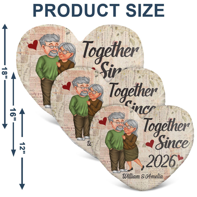 Ensemble depuis bras dessus bras dessous - Cadeau d'anniversaire pour couples, mari, femme - Oreiller personnalisé en forme de cœur