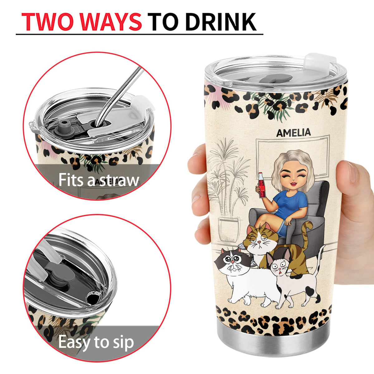 Best Cat Mom Ever Walking Cat - Gift For Cat Lovers, Cat Mom - Personalized Tumbler