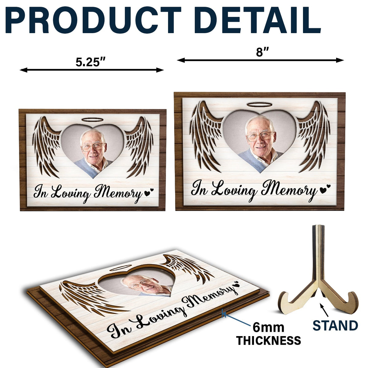 Custom Photo If Love Alone Could Have Kept You Here - Memorial Gift For Family, Cat Lovers, Dog Lovers - Personalized 2-Layered Wooden Plaque With Stand