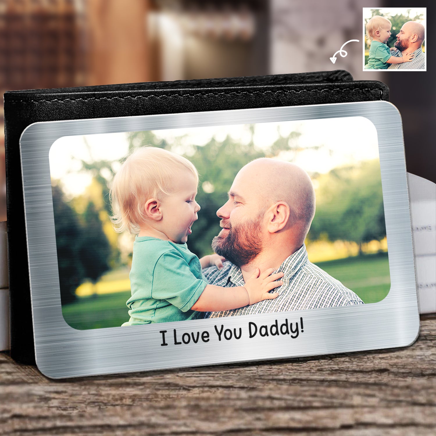 Custom Photo Horizontal - Gift For Dad, Mom, Family, Siblings, Friends, Couples - Personalized Aluminum Wallet Card