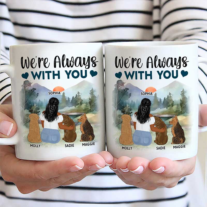 Personalized girl with dog mug best sale