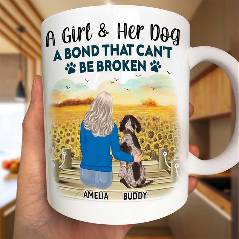 Fur Mama Mug - Girl and Dogs - Custom Coffee Dog Mugs For Dog Mom