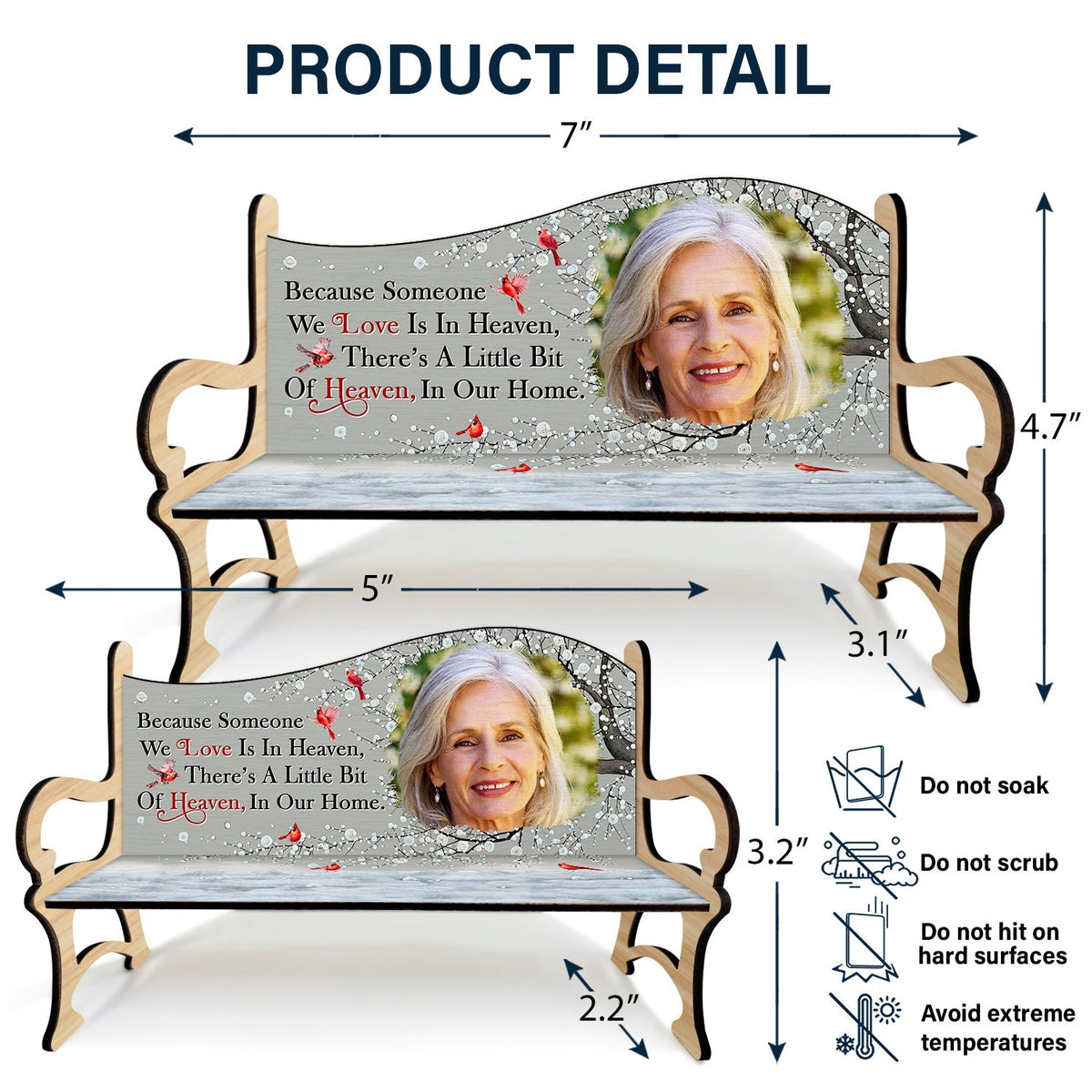 Photo personnalisée « Je suis toujours avec toi » - Cadeau commémoratif pour la famille, les amis, les amoureux des chats, les amoureux des chiens - Banc commémoratif personnalisé