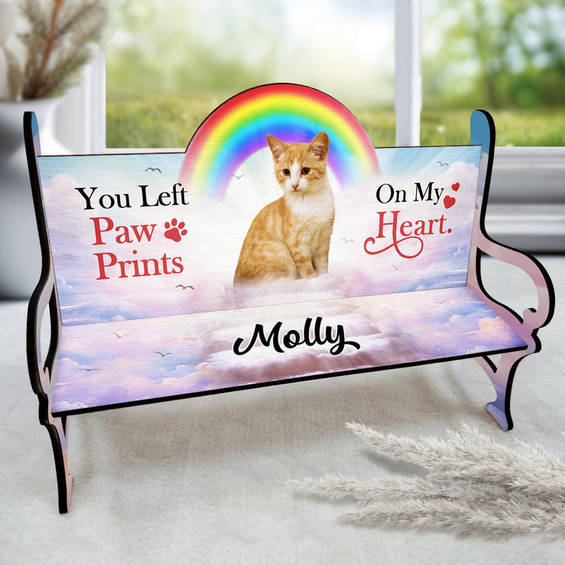 Custom Photo A Piece Of My Heart - Memorial Gift For Cat Lovers, Dog Lovers - Personalized Memorial Bench