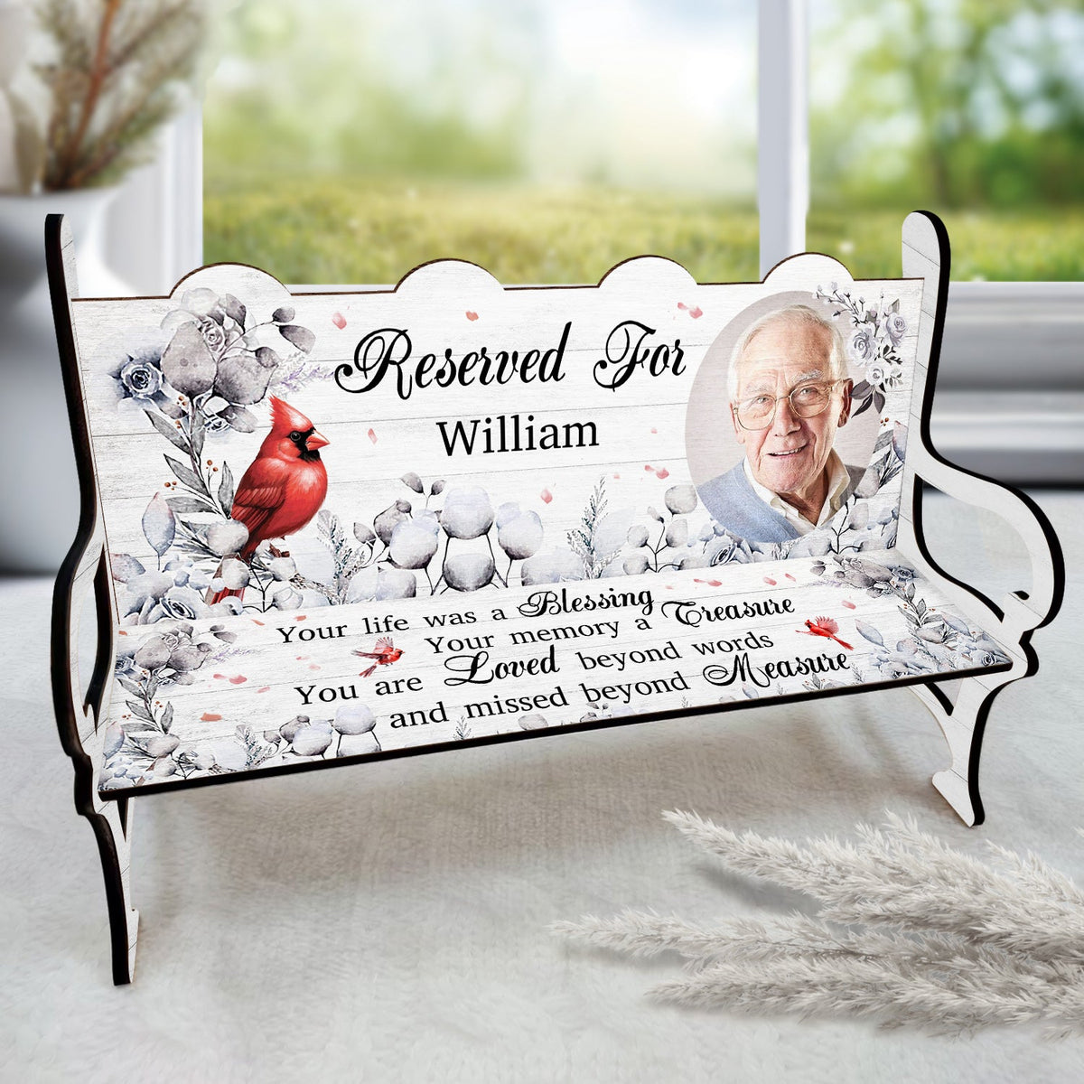 Photo personnalisée « Votre vie a été une bénédiction » - Cadeau commémoratif pour la famille, les amis, les frères et sœurs - Banc commémoratif personnalisé