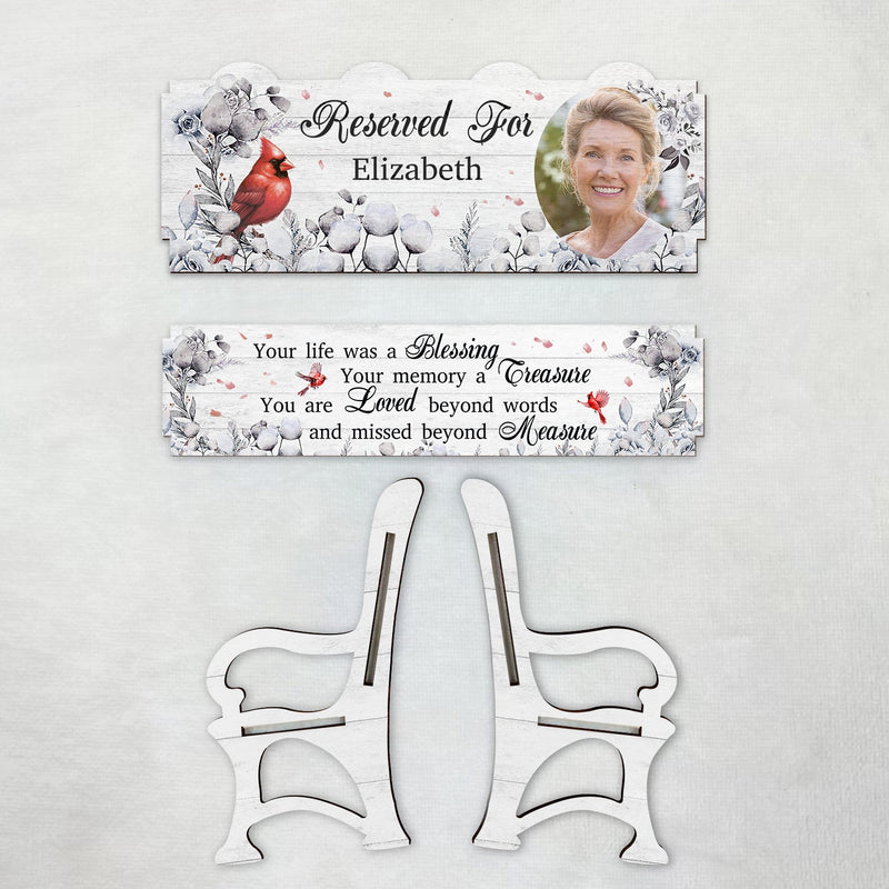 Photo personnalisée « Votre vie a été une bénédiction » - Cadeau commémoratif pour la famille, les amis, les frères et sœurs - Banc commémoratif personnalisé