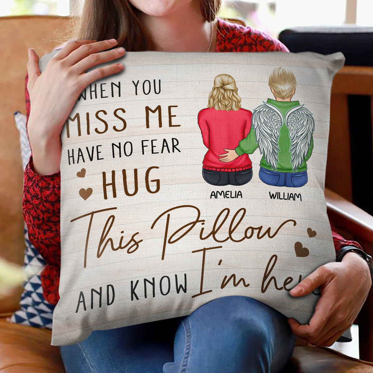 When You Miss Me - Loving, Memorial Gift For Family, Siblings, Friends - Personalized Pillow