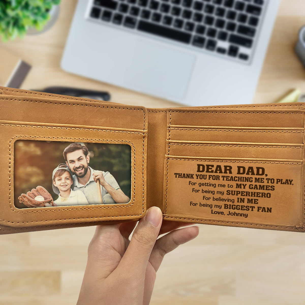 Custom Photo Dear Dad Thank You For Teaching Me - Holiday, Birthday, Loving Gift For Dad, Father, Sport Daddy, Papa - Personalized Bifold Wallet