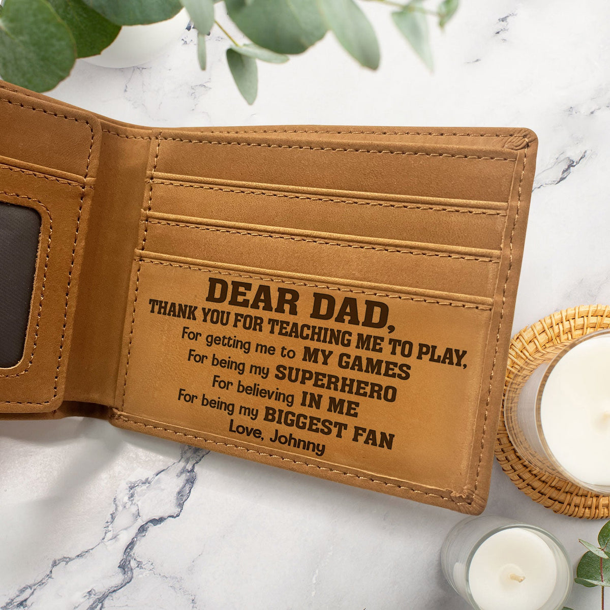 Custom Photo Dear Dad Thank You For Teaching Me - Holiday, Birthday, Loving Gift For Dad, Father, Sport Daddy, Papa - Personalized Bifold Wallet