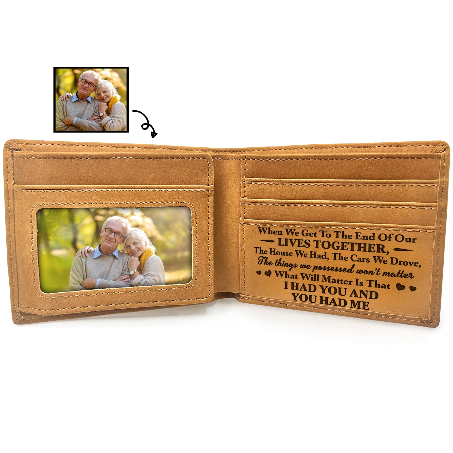 Custom Photo When We Get To The End Of Our Life - Gift For Spouse, Husband, Wife, Old Couple - Personalized Bifold Wallet