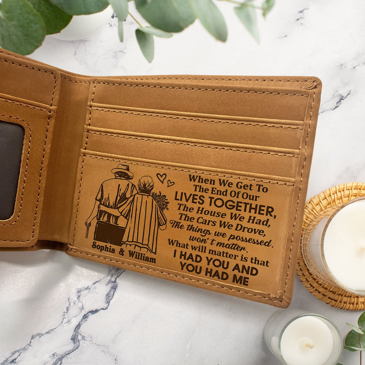 Custom Photo When We Get To The End Of Our Life - Anniversary Gift For Spouse, Husband, Wife, Old Couple - Personalized Bifold Wallet